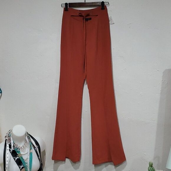 Ultra High Rise Flare Pants with Sexy Stomach Cut Out in Rise Size 00 or 24 - Picture 1 of 15